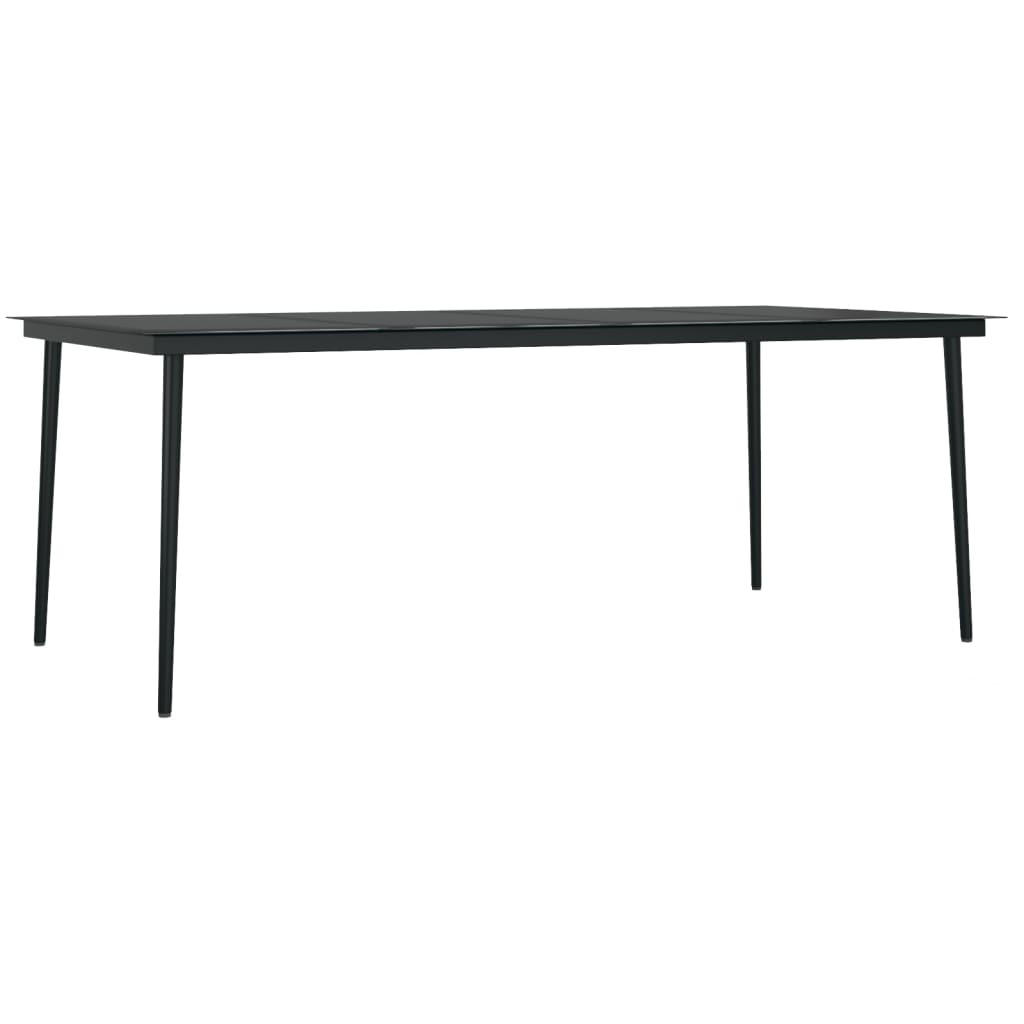GARTENTISCH, 200/100/74 cm, aus Stahl und Glas, Schwarz - Schwarz, Metall (100/200/74cm) - vidaXL
