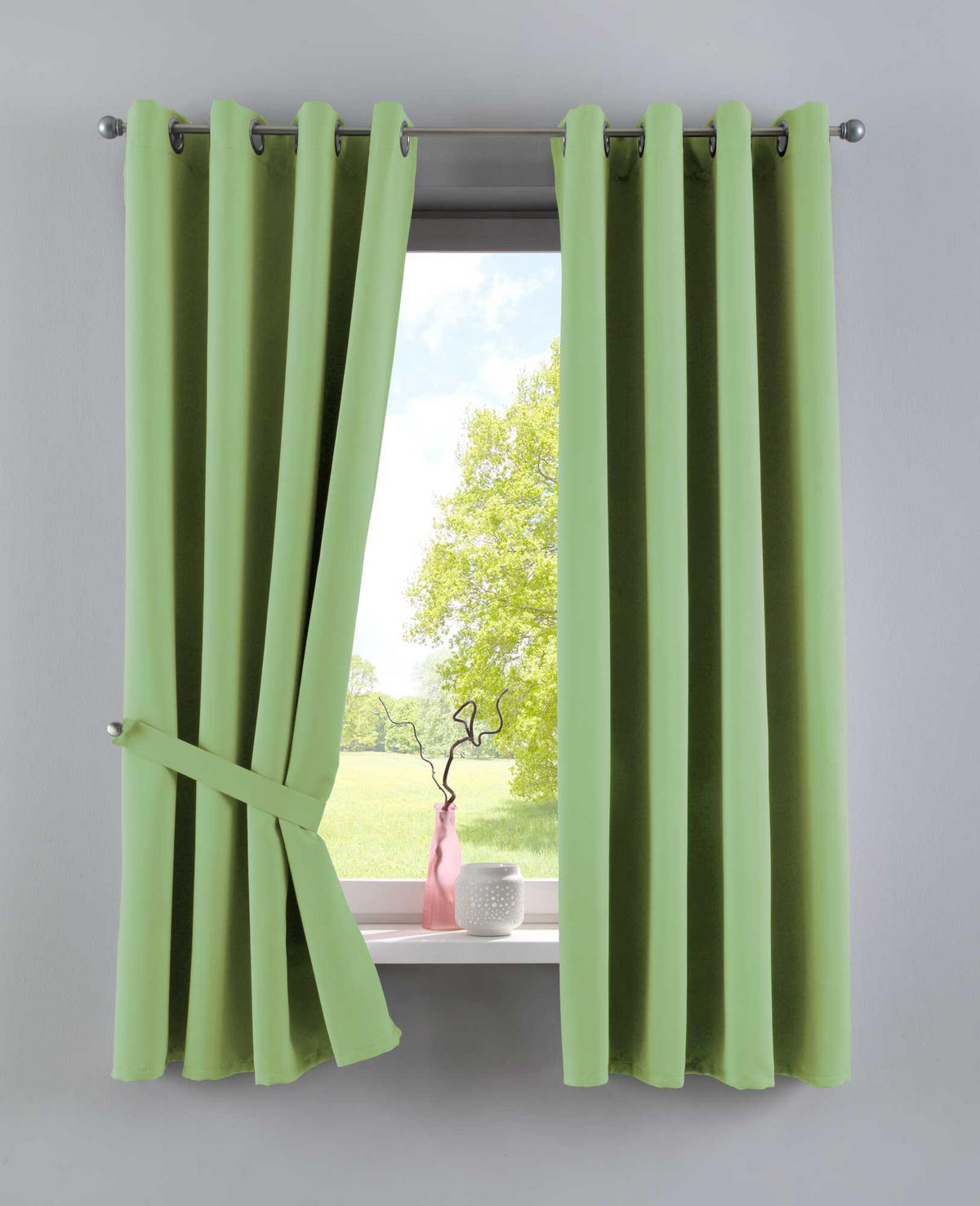 VORHANG »NEW YORK« HxB 245x140 cm Grün - Grün, Textil (140/245cm) - Gardinenbox