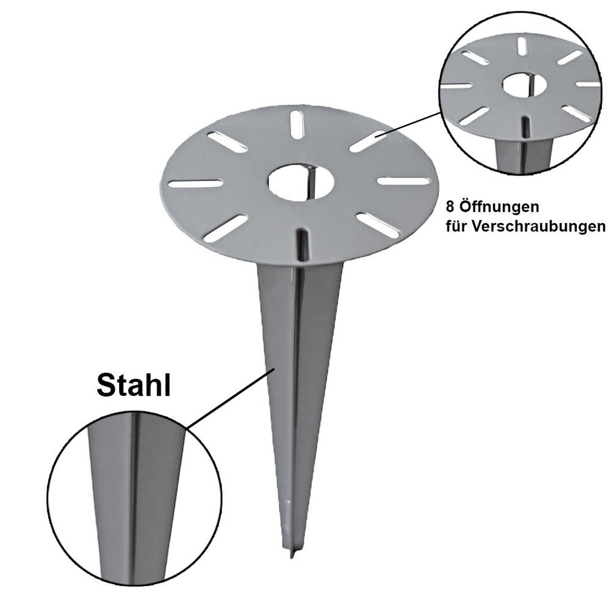 LED WEGELEUCHTE Edelstahl Silber - Silberfarben, Metall (15/15/30.5cm) - Globo Lighting