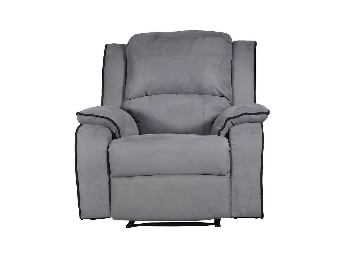 RELAXSESSEL Fernsehsessel - Microfaser - Grau - HERNANI - Grau, Textil (100/99/96cm) - Vente-Unique