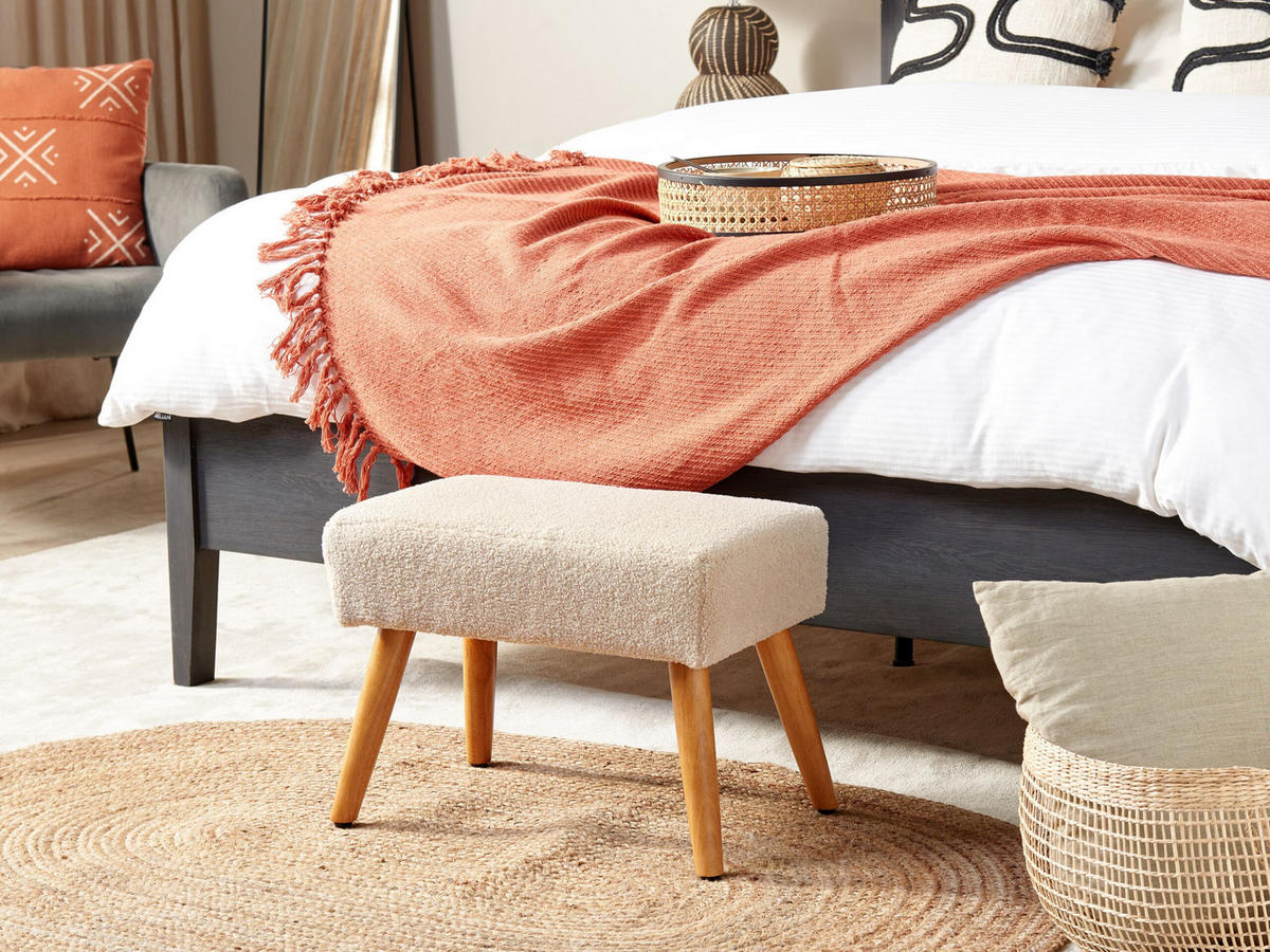 HOCKER Takoma 30/50/35 cm - Beige, Textil (50/35/30cm) - Beliani
