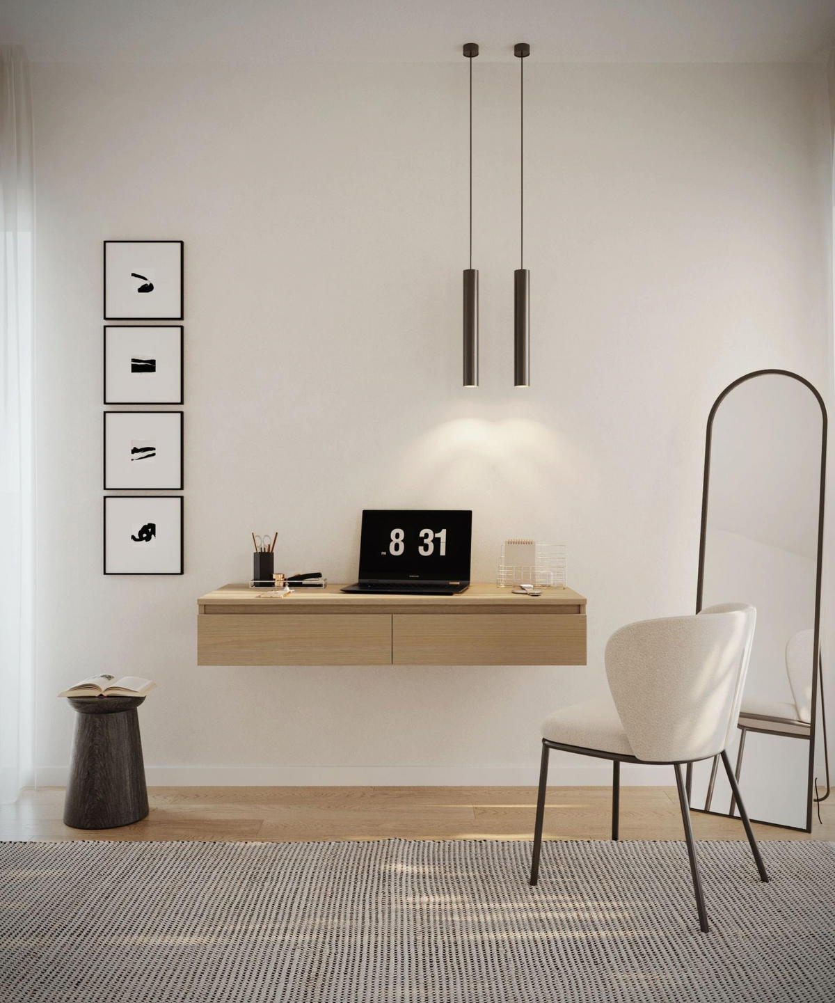 HÄNGESCHREIBTISCH / SCHMINKTISCH Bemmi Eiche Lindberg 120 cm - Eichefarben, Holzwerkstoff (50/120/19cm) - Selsey