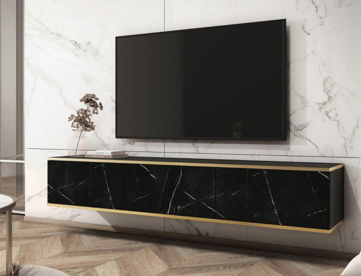 TV-SCHRANK Schwarz Polo Hängend 175 cm - Multicolor, Holzwerkstoff (175/30/32cm) - Sepro Meble