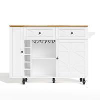 KÜCHENINSEL Weiß-Natur 120/75/89 cm - Weiß, Holzwerkstoff (120/89/70cm) - PANGIVO