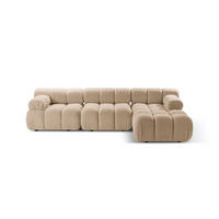 ECKSOFA modular rechts Bellis aus Boucle sandfarben 4 Sitzplätze - Sandfarben, Textil (155/282cm) - Micadoni