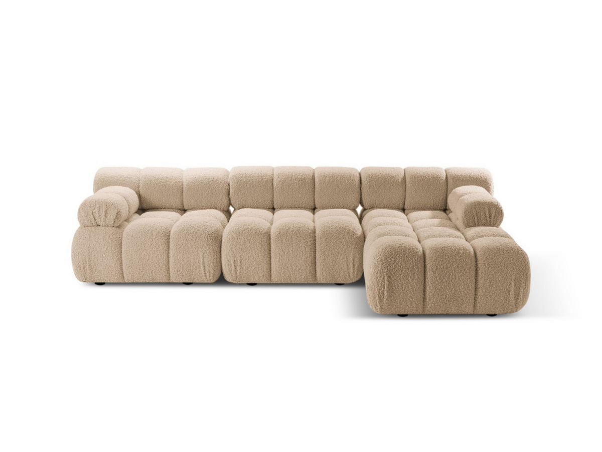 ECKSOFA modular rechts Bellis aus Boucle sandfarben 4 Sitzplätze - Sandfarben, Textil (155/282cm) - Micadoni