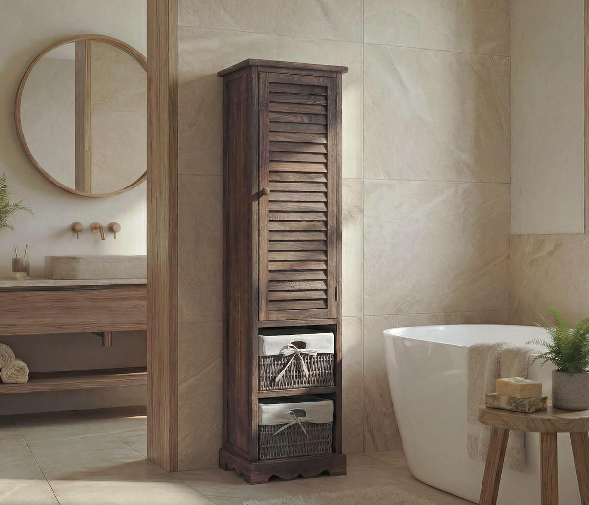 BADEZIMMERKOMMODE Braun - Braun, Holz (27/120/29cm) - MCW