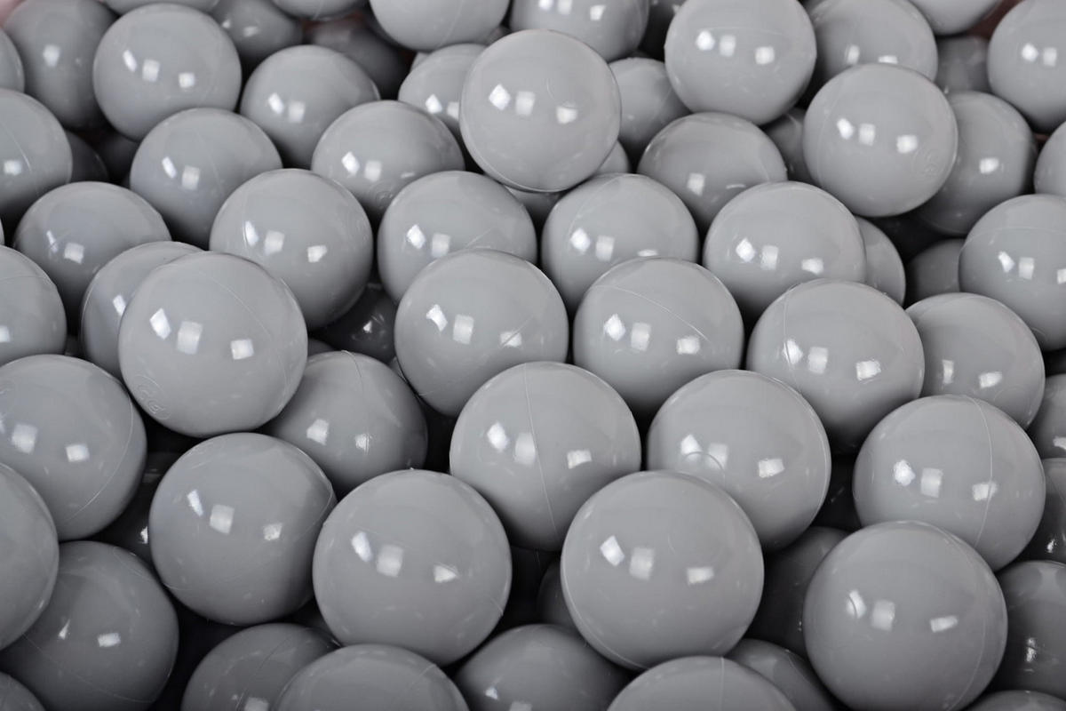 BÄLLE für Bällebad, Kinder Spielbälle, Plastikbälle 50 pcs.: Grau - Grau, Textil (7/7/7cm) - MeowBaby