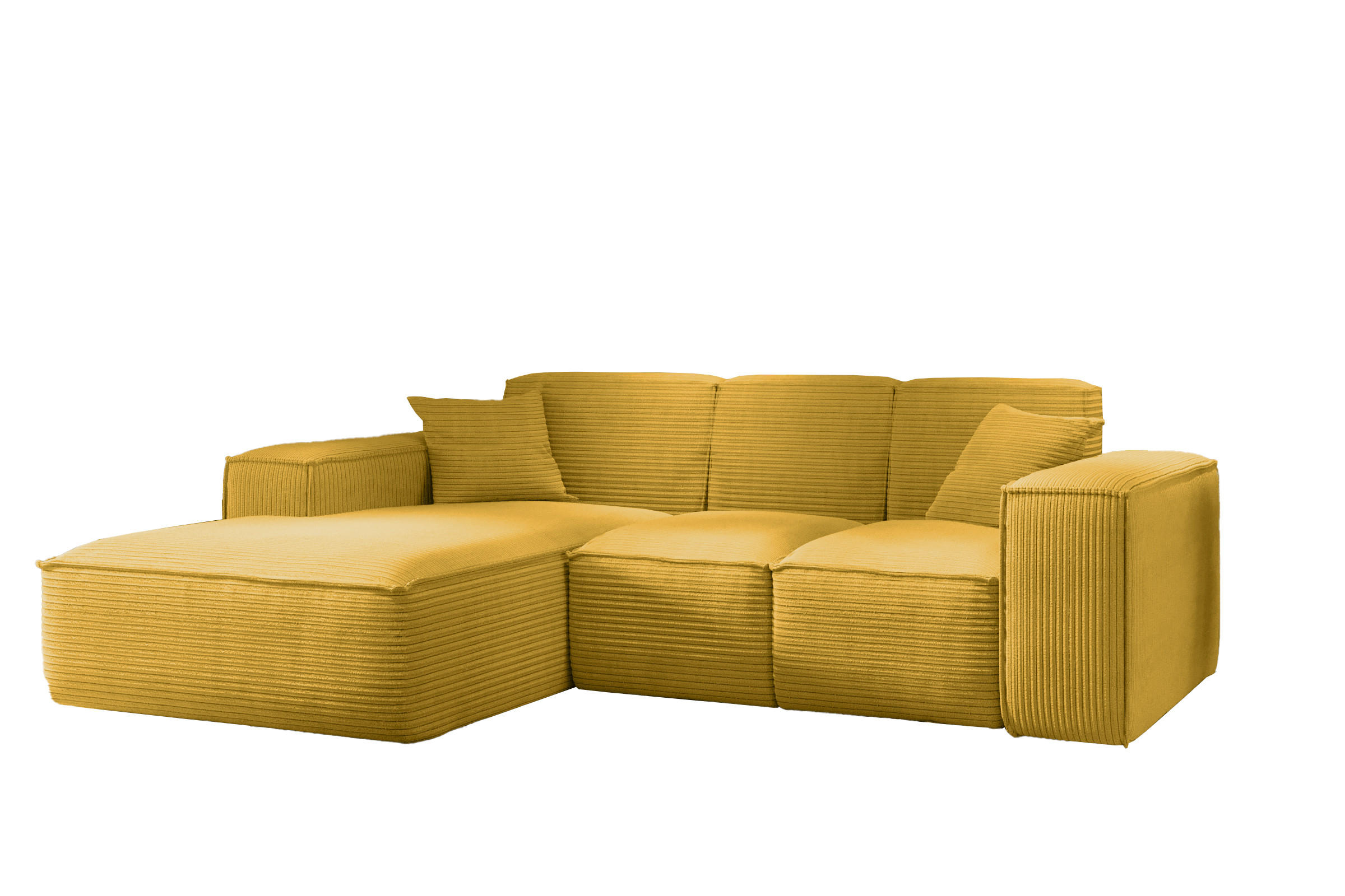 ECKSOFA L-Form Wohnzimmer SIENA Stoff Poso Gelb Links - Gelb, Holz/Textil (165/266cm) - Kaiser Möbel