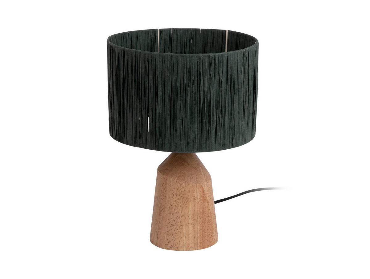 TISCHLAMPE Sheer Trapeze 25/25/35 cm - Grün, Naturmaterialien (25/25/35cm) - Leitmotiv