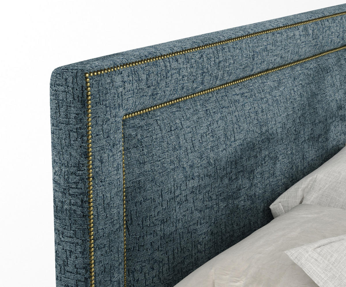 BOXSPRINGBETT Luxora Blau 140/200 cm - Blau/Schwarz, Holz/Holzwerkstoff (140/200cm) - Maison de Reve