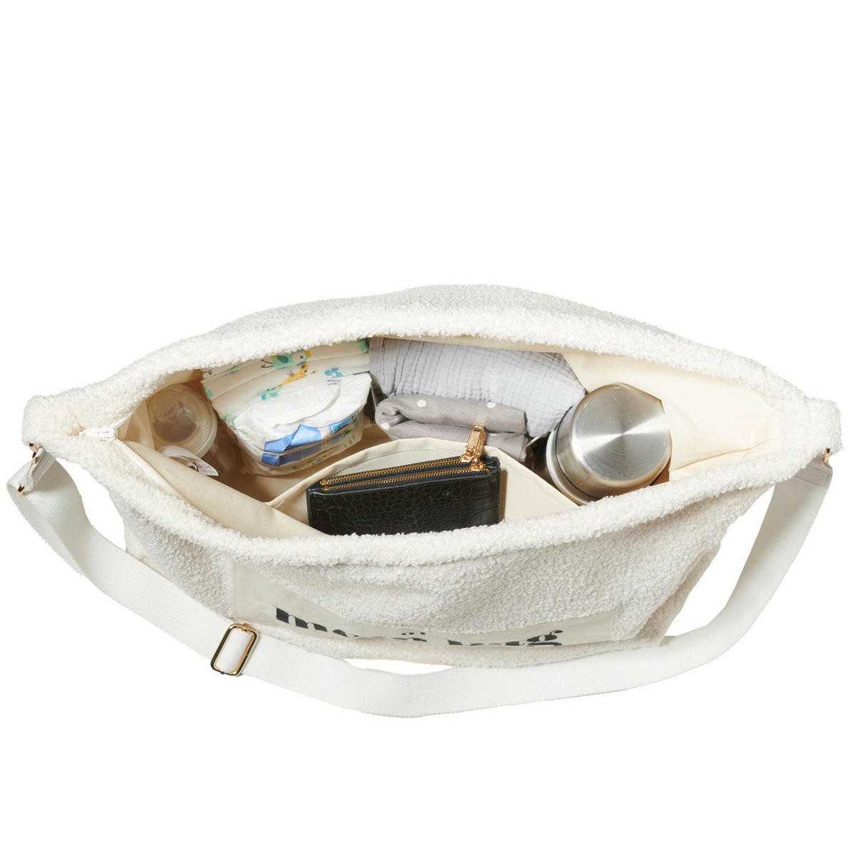 MOM Bag Teddy Bouclé Grau - Grau, Textil (60/10/45cm) - nordic coast company