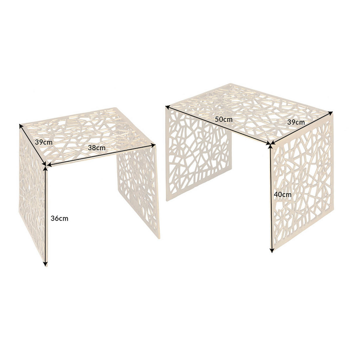 COUCHTISCH ABSTRACT Metall Gold 50 cm - Goldfarben, Metall (39/50/40cm) - riess-ambiente