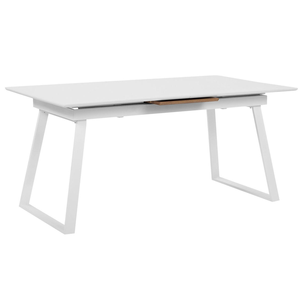 ESSTISCH 160-200/90/75 cm Weiß, Hellbraun Rechteckig Kaluna - Weiß, Holzwerkstoff (200/90/75cm) - Beliani