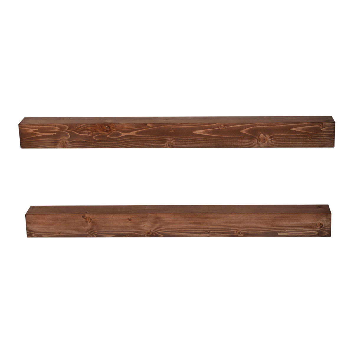 WANDREGAL-SET 2 TLG. Munkebo - Naturfarben, Holz (100/9/9cm) - [en.casa]