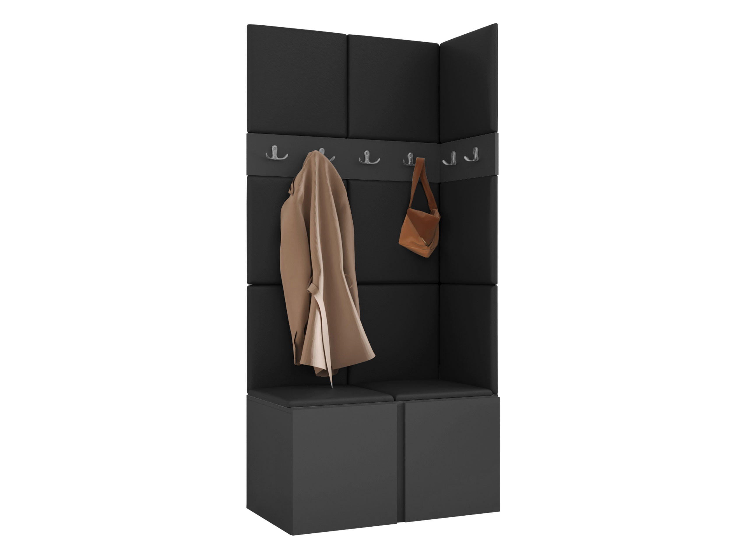 MOBILIER PENTRU HOL Orion I - grafit/negru, material plastic/compozit lemnos (84/186/46cm) - MIRJAN24