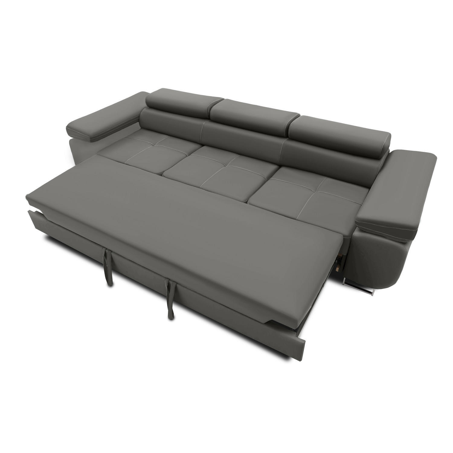 SOFA 3-SITZER MIT SCHLAFFUNKTION RIGATTO Grau - Grau, Textil (100/71/280cm) - Mebligo