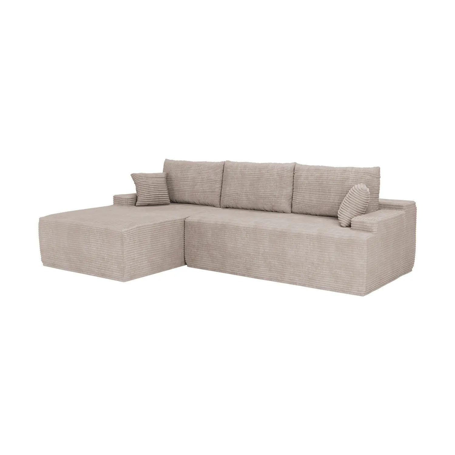 SOFA Corede taupe Cord - Taupe, Textil (155/250cm) - Juskys