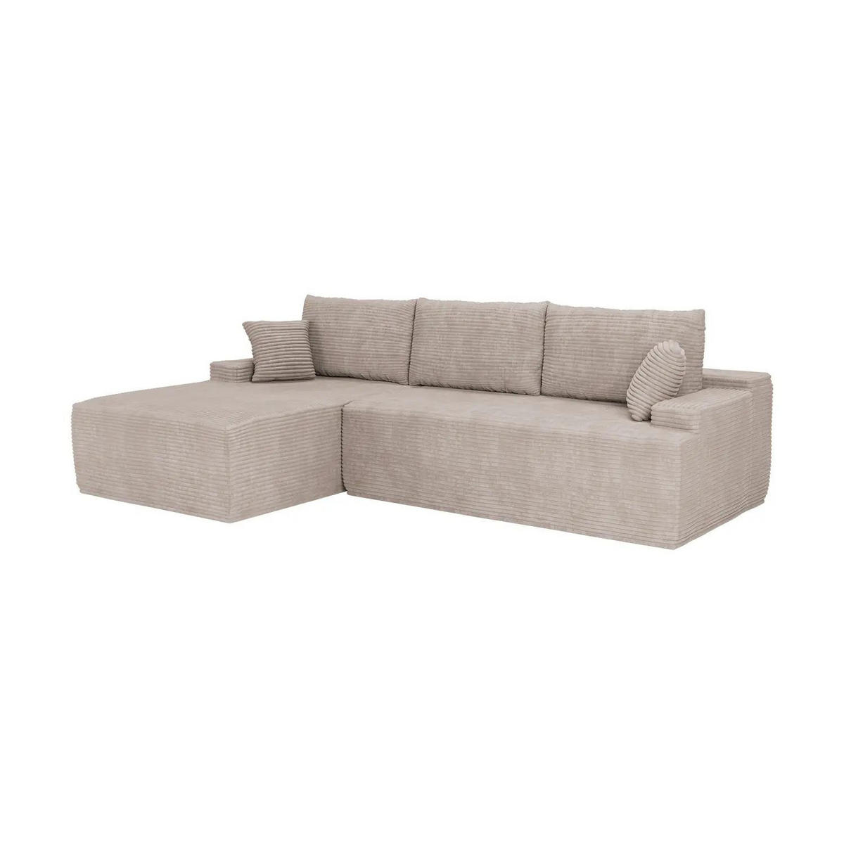 SOFA Corede taupe Cord - Taupe, Textil (155/250cm) - Juskys