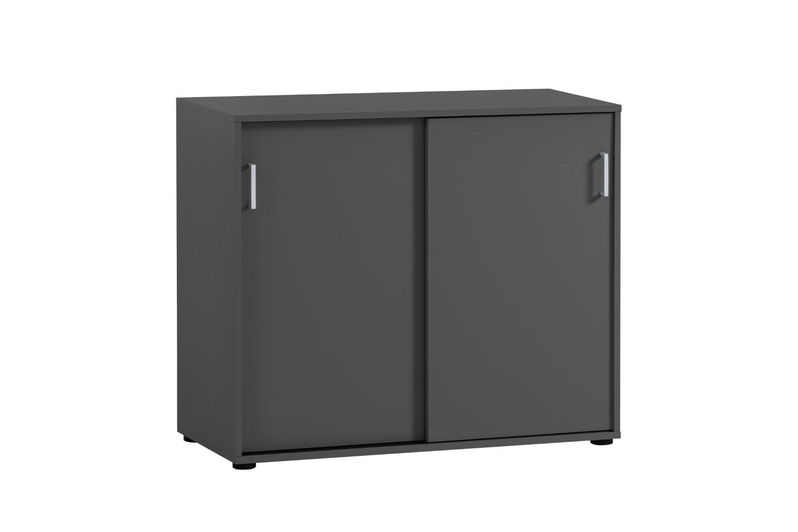 AKTENSCHRANK Fox 84x100x41 cm 2 Schiebetüren Anthrazit - Anthrazit, Holz (100/84/41cm) - PROREGAL