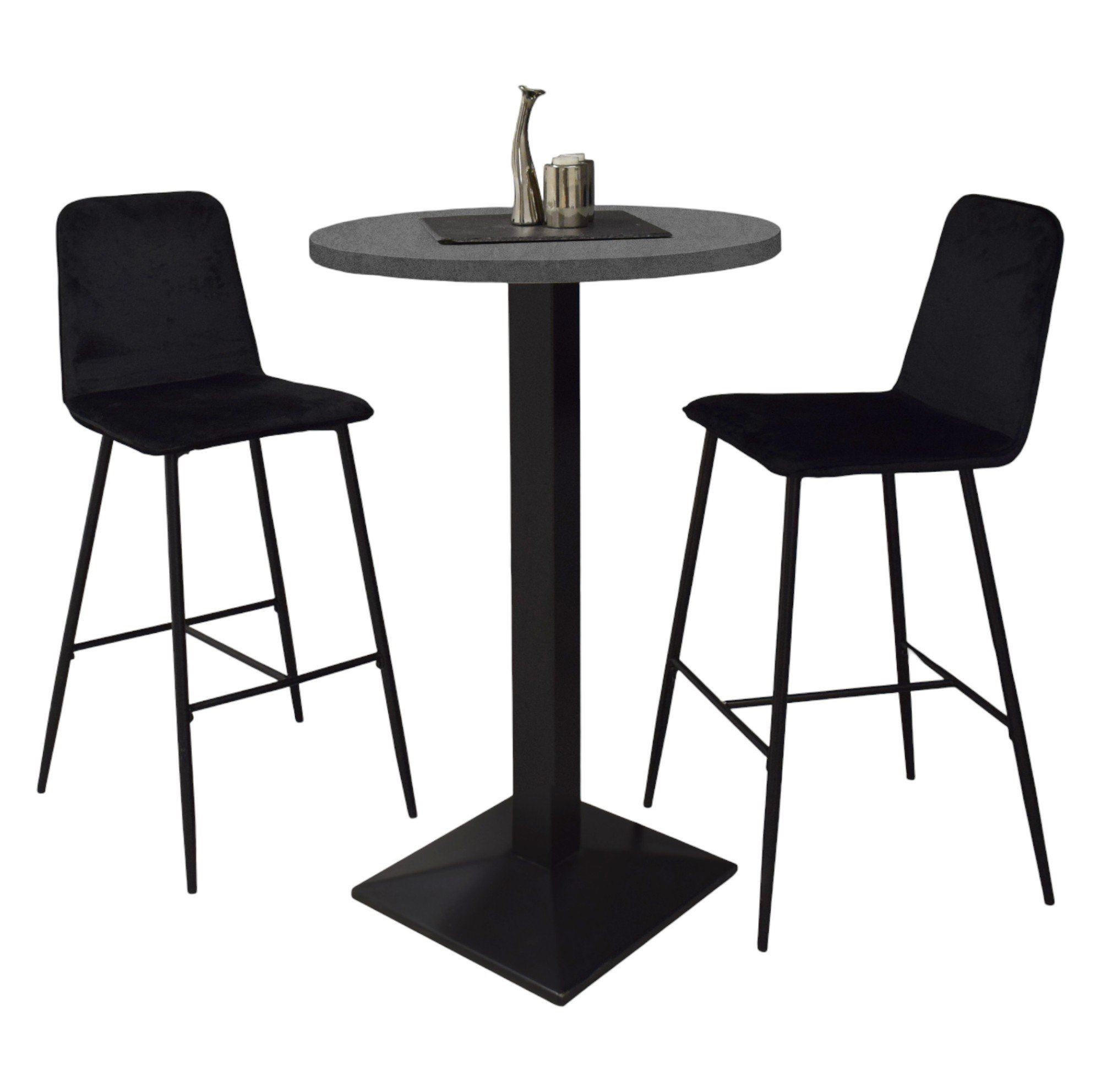 TRESENTISCH rund Eleanore 70 cm schwarz matt/graphit - Graphitfarben, Metall (70/70/106cm) - 58aufmkessel