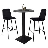 TRESENTISCH rund Eleanore 70 cm schwarz matt/graphit - Graphitfarben, Metall (70/70/106cm) - 58aufmkessel