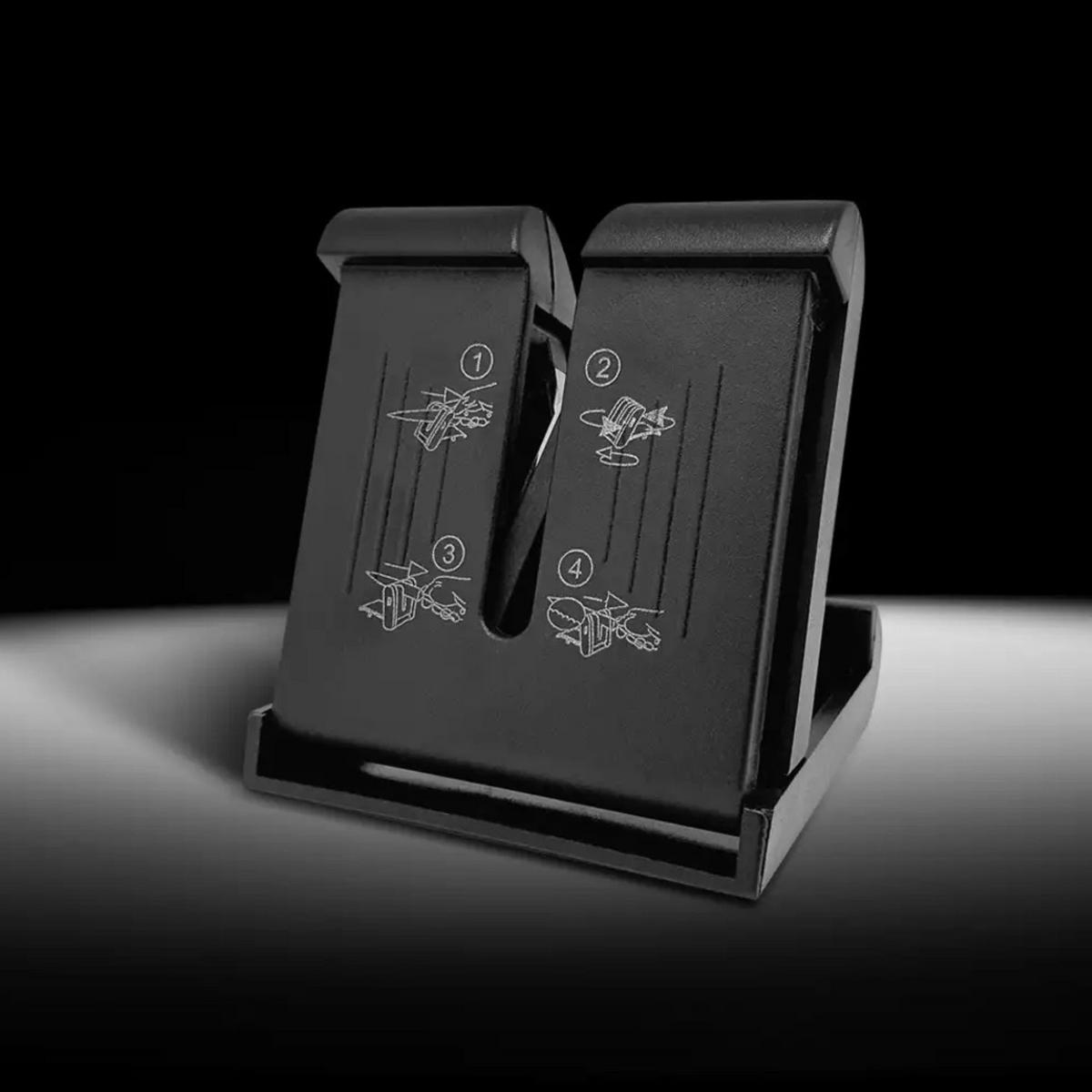 MESSERSCHÄRFER Basic schwarz - Schwarz, Kunststoff - Vulkanus