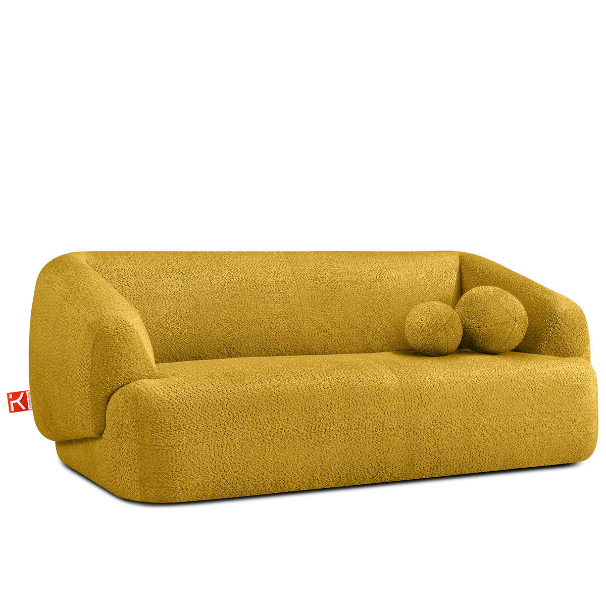 EINZELSOFA VIRA, Gelb, Chenille - Gelb/Schwarz, Holz/Holzwerkstoff (210/84/100cm) - KONSIMO®