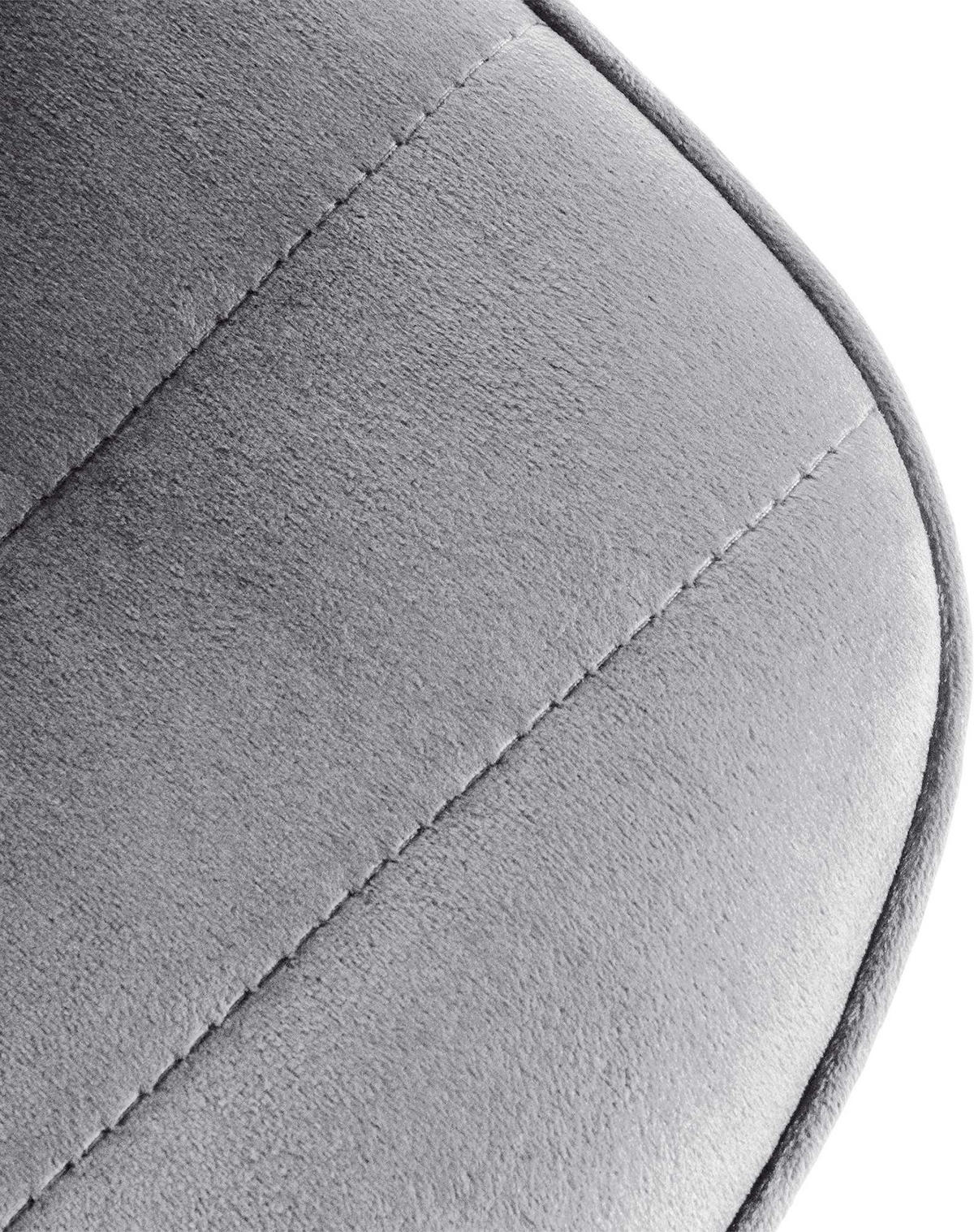 BARHOCKER Samt grau - Schwarz/Grau, Textil/Metall (45/89/46cm) - CLP