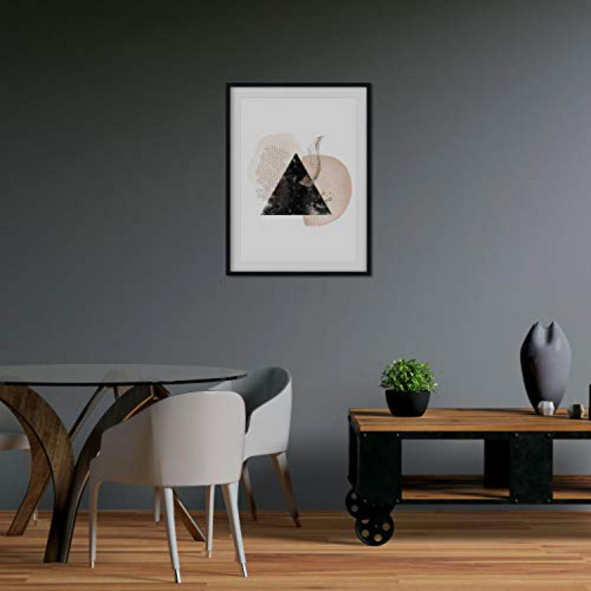 POSTER Set mit 4 Abstrakte Formen und Figuren Braun A4 Schwarzer Rahmen - Schwarz, Papier (29.7/3cm) - Nacnic