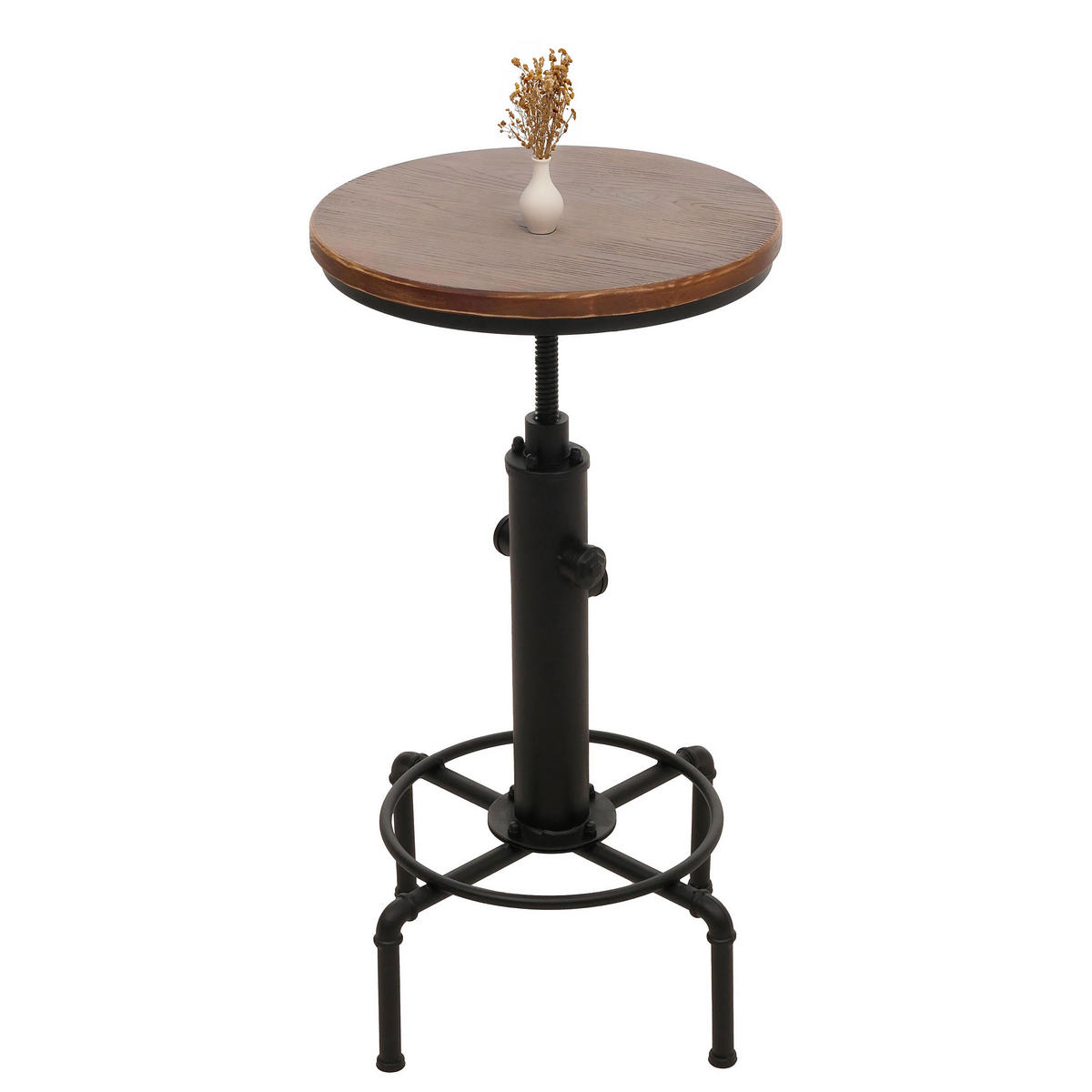 BARTISCH rund Schwarz, Braun - Schwarz/Braun, Holz (50/104/50cm) - MCW