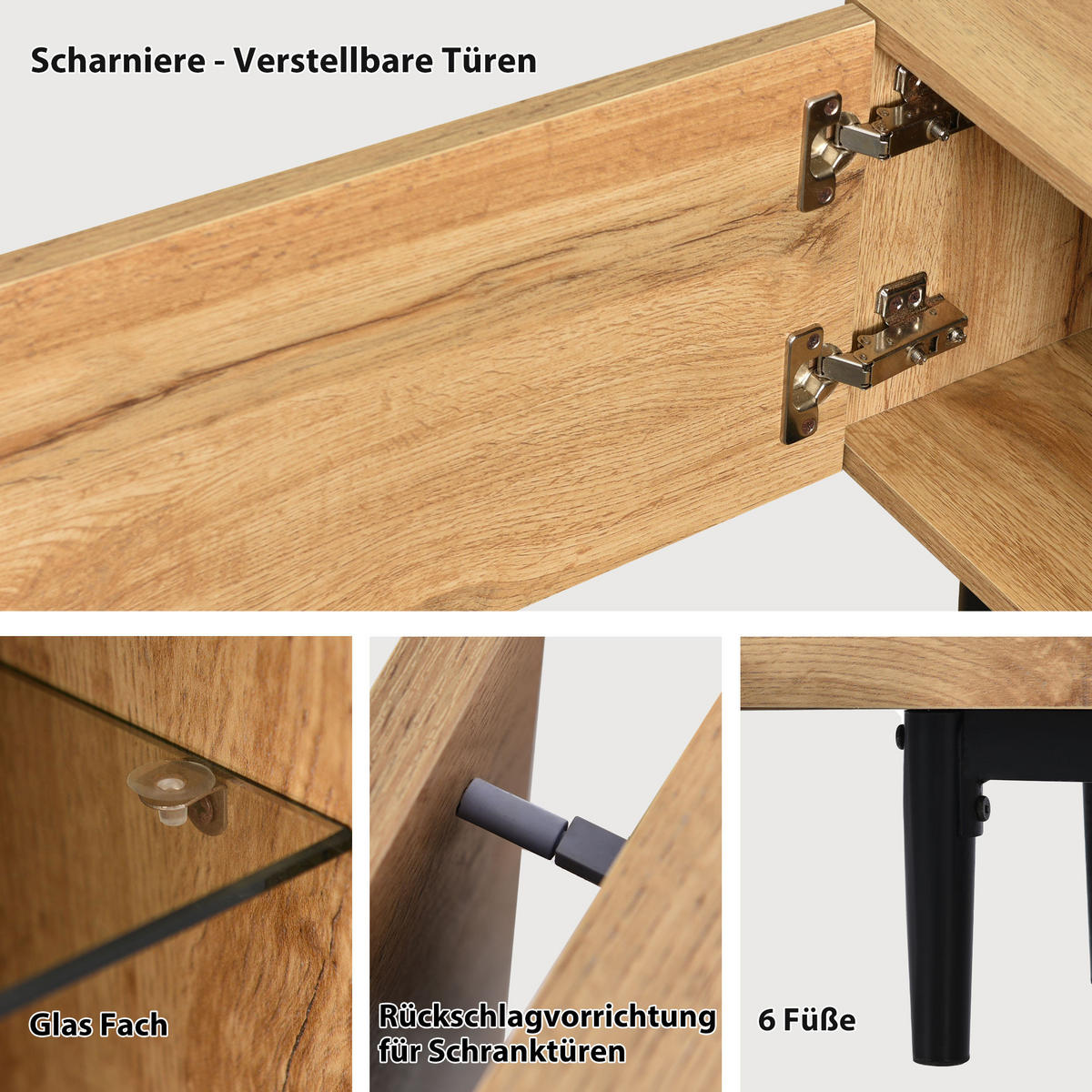 TV-MÖBEL Braun 175 /31 /41 cm - Braun, Holz (31/41/175cm) - Urban Meuble