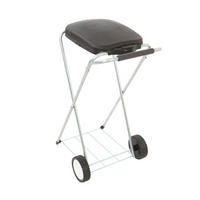 MÜLLEIMER Klassischer Abfallsackständer Mit Deckel und Rollen 83 x 44 x 56 cm Verzinkte Rohre Schwarz - Schwarz, Metall (44/83/56cm) - PROREGAL