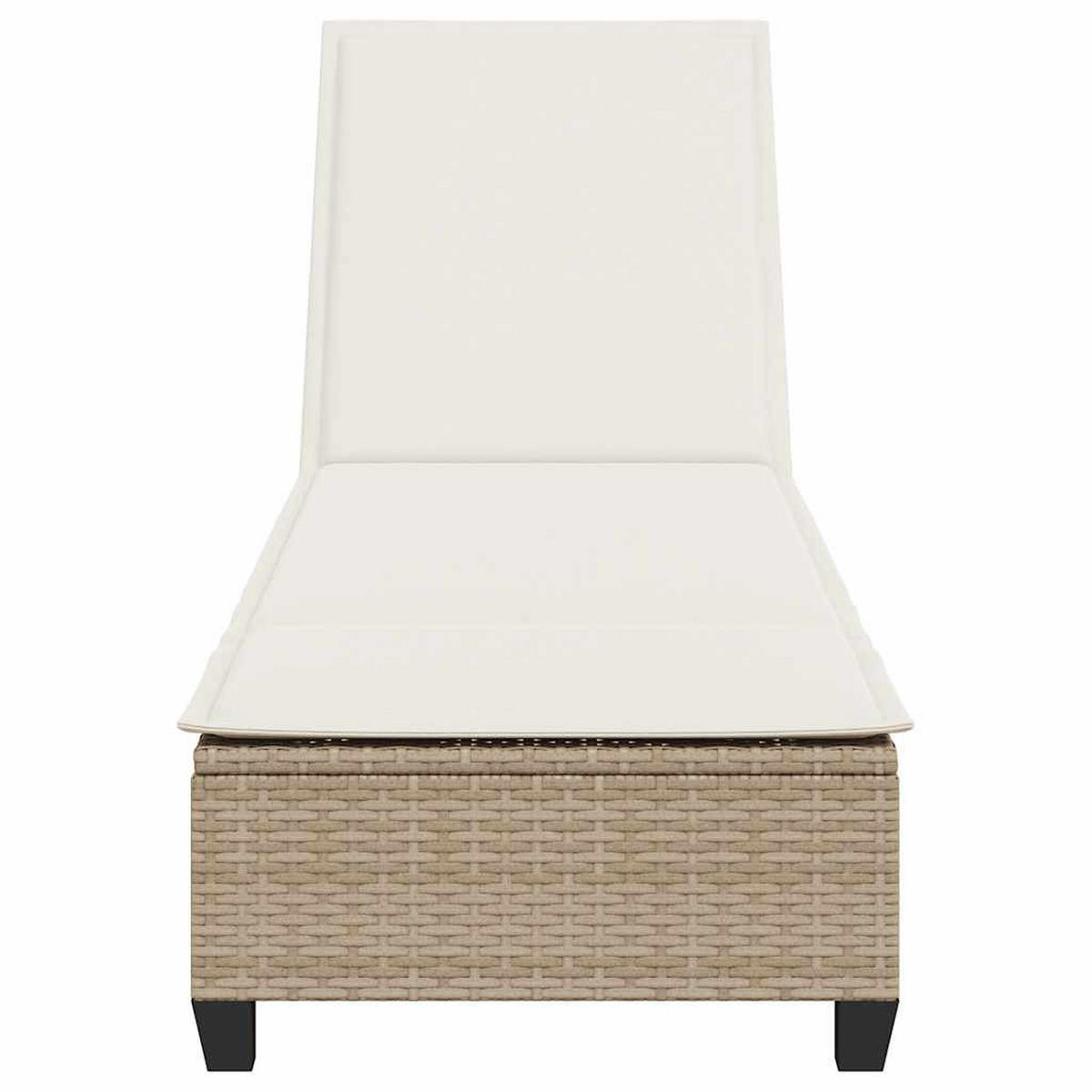 SONNENLIEGE Mit Auflagen Beige 55/200/25,5Cm Poly Rattan - Beige, Kunststoff (200/25.5/55cm) - vidaXL