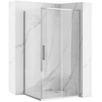 DUSCHKABINE Rea Rapid Slide Chrom 130x90 - Chromfarben, Glas (130/90/195cm) - REA
