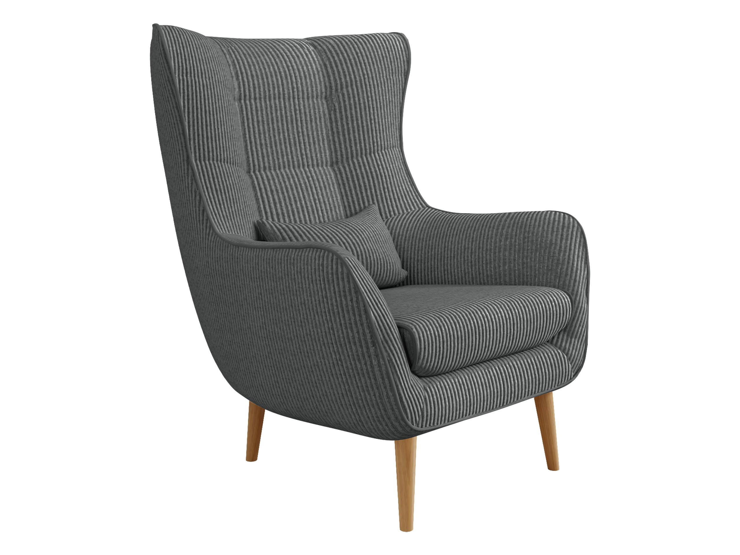 SESSEL Estjano Cord - Beige/Grau, Holz (80/106/95cm) - MIRJAN24