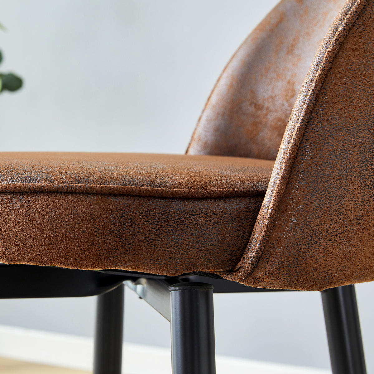 BARSTUHL 2er Set Braun 360° Drehbar in Lederoptik - Braun, Textil (47/92/44cm) - Urban Meuble