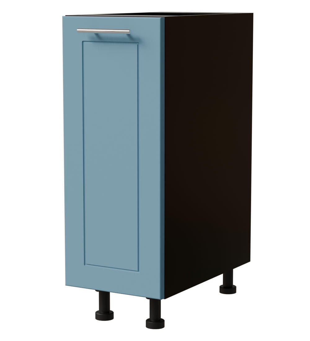 UNTERSCHRANK Bari D1D/30 Schwarz / RAL 5024 pastellblau 30 / 50 / 82cm - Blau/Schwarz, Holz/Holzwerkstoff (30/82/50cm) - Feldmann-Wohnen
