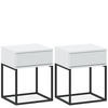 NACHTTISCH RECTUS 2-er Set - Schwarz/Weiß, Holzwerkstoff (40/52/39cm) - KONSIMO®