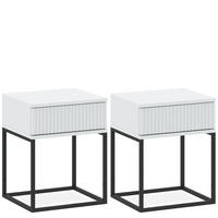 NACHTTISCH RECTUS 2-er Set - Schwarz/Weiß, Holzwerkstoff (40/52/39cm) - KONSIMO®