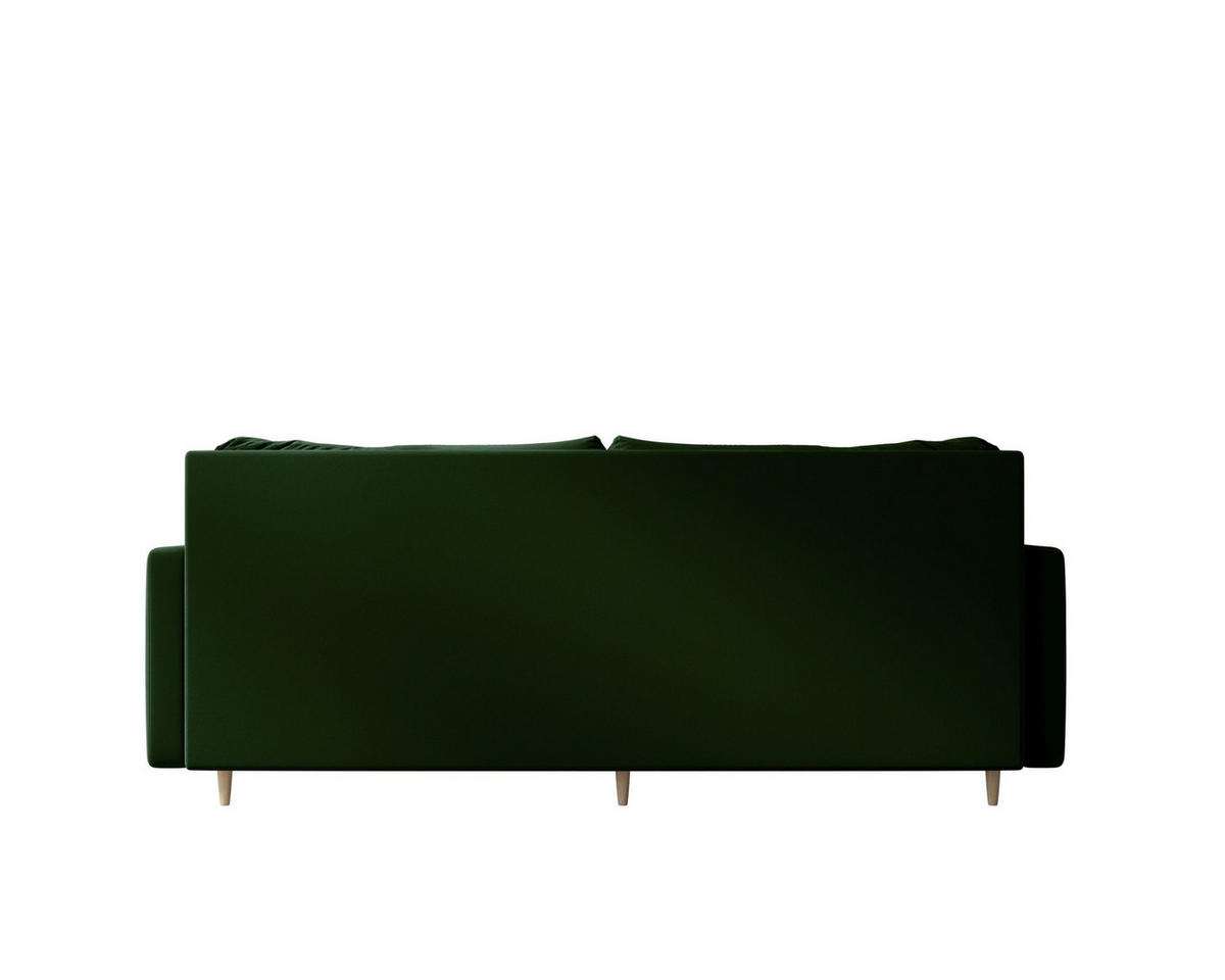 SOFA ASTRA mit Schlaffunktion ITAKA 10 mit Stauraum - Grün, Textil (90/88/228cm) - Bedante