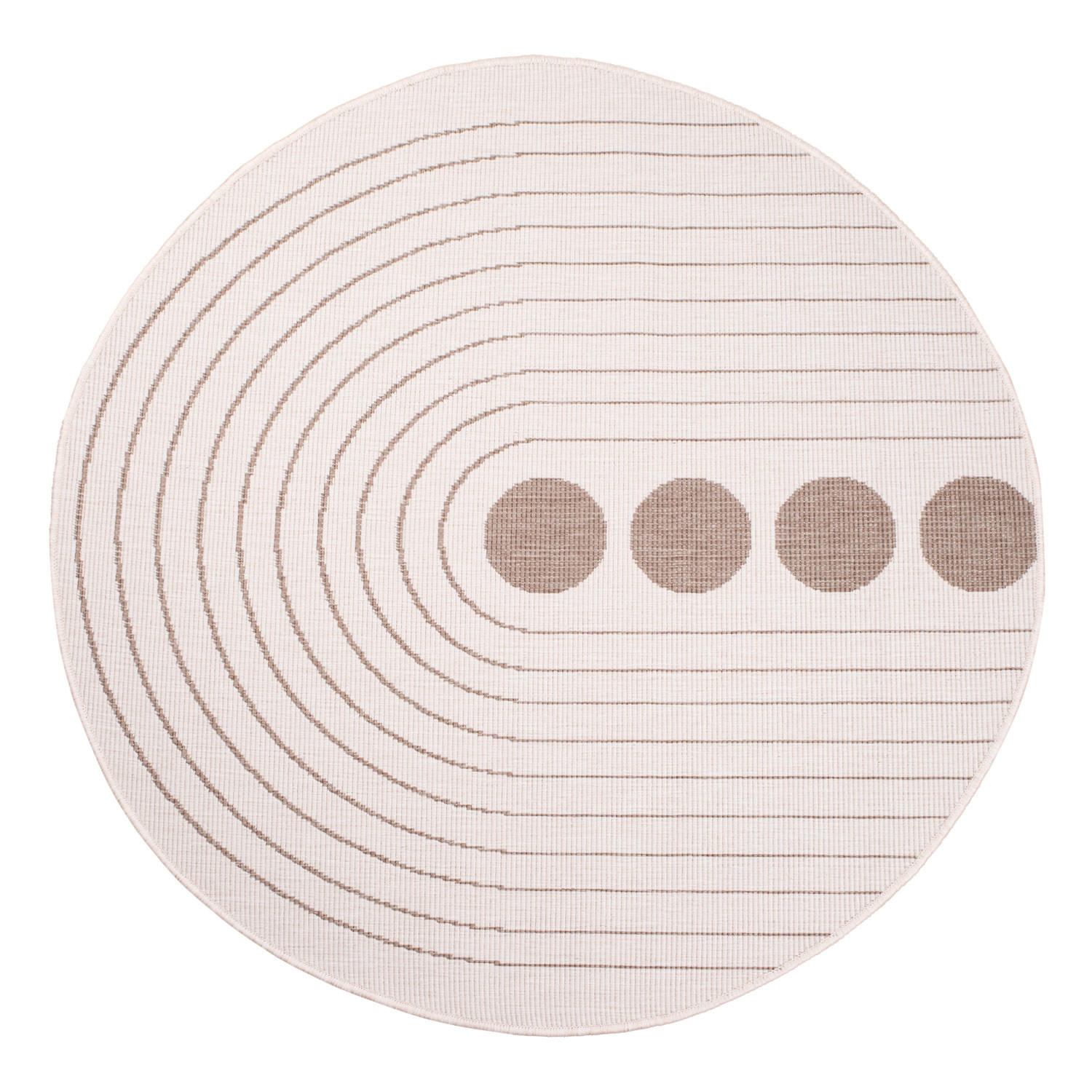 OUTDOOR-TEPPICH DuoRug 5739 Creme 120x120 cm - Beige, Textil (120/120cm) - carpet city