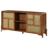 SIDEBOARD Mango/Seegras 180x40x80 hellbraun lackiert MIZUMI #102 - Braun, Holz (180/80/40cm) - Massivmoebel24