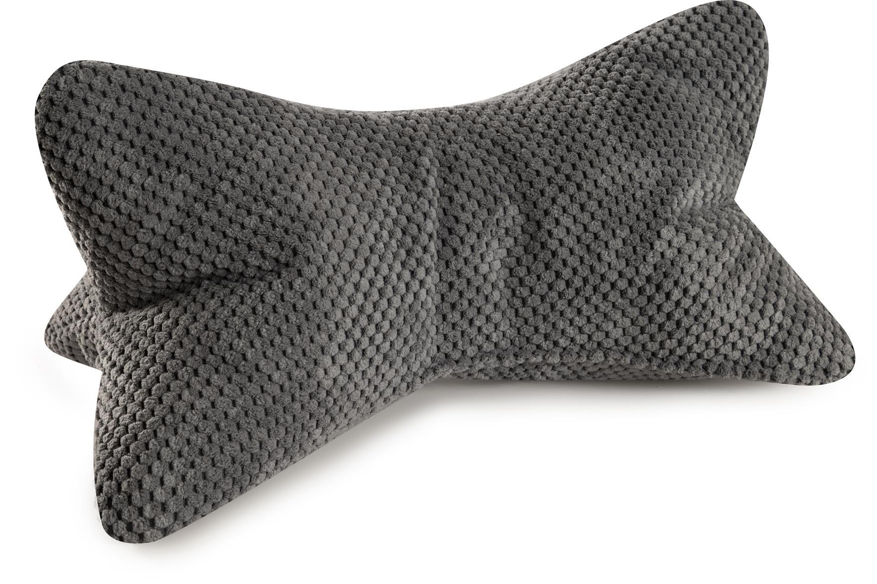 KISSEN Leseknochen Ole 2er Set mittelgrau - Grau, Textil (22/42cm) - Bonvionn