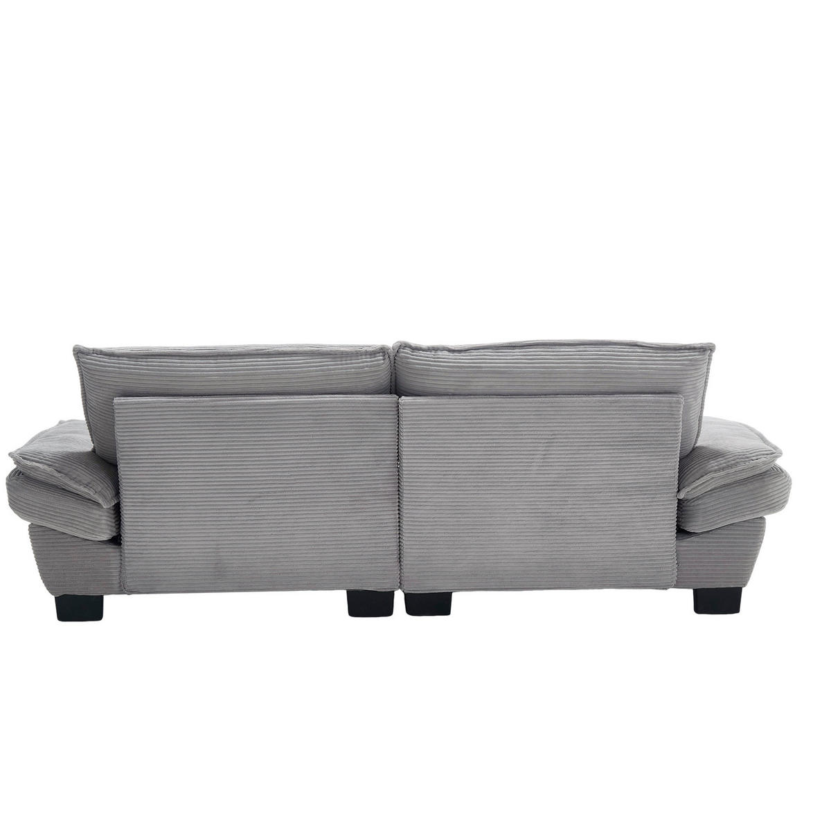 2-SITZER Sofa Samt mit extra tiefem Sitz und Kissen 224/81/81 cm Hellgrau - Hellgrau, Textil (81/224/81cm) - Redom