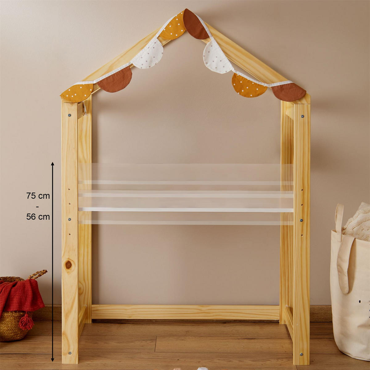 KINDERSCHREIBTISCH LIA - Naturfarben/Weiß, Holz (101/149/51cm) - IDIMEX