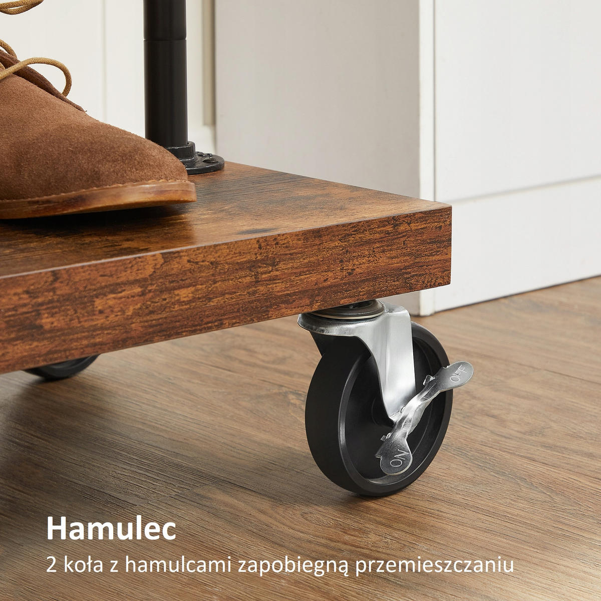 KLEIDERSTÄNDER Holzoptik Metall Dunkelbraun Schwarz auf Rollen 103,5x40x162 cm - Dunkelbraun/Schwarz, Holzwerkstoff/Metall (103/162.5/40cm) - Begryf