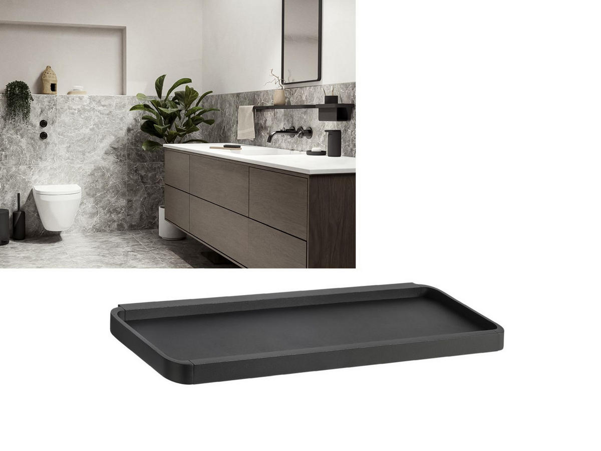 WANDABLAGE Rim schwarz 44x11cm - Schwarz, Metall (44/2/11cm) - Zone Denmark