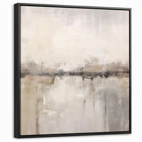 LEINWAND Bilder mit Rahmen - Moderne Kunst - Abstrakt - Beige - 50x50 - Beige, Textil (50/50cm) - MuchoWow