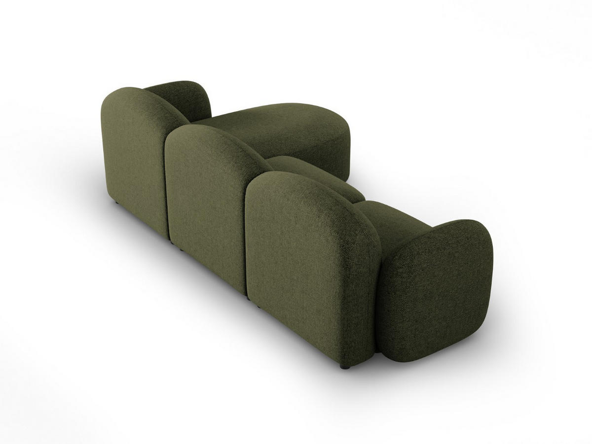 ECKSOFA links Blair aus Chenille-Stoff grün meliert 4 Sitzplätze - Grün, Textil (155/272cm) - Micadoni